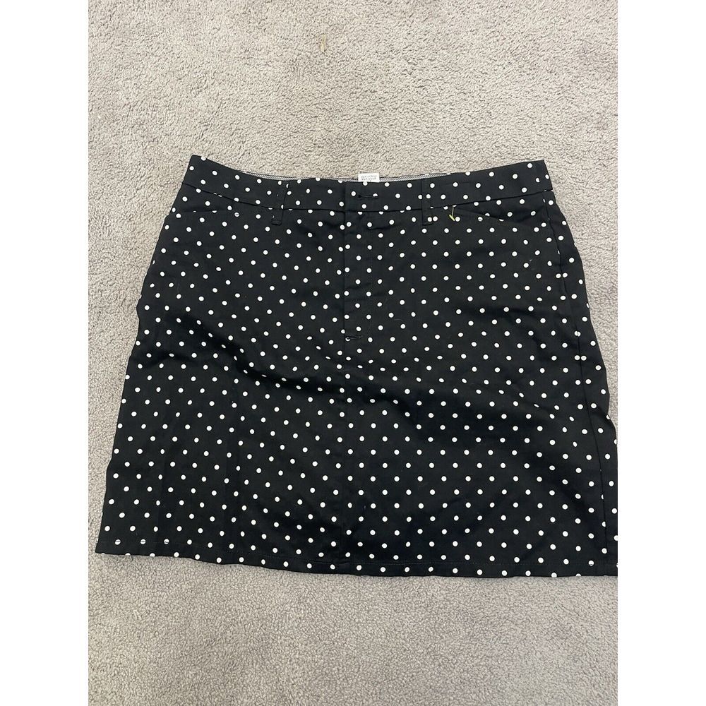 Croft & Barrow Womens Black Poka Dot  Straight & Pencil‎ Skirt Size 14 B-R